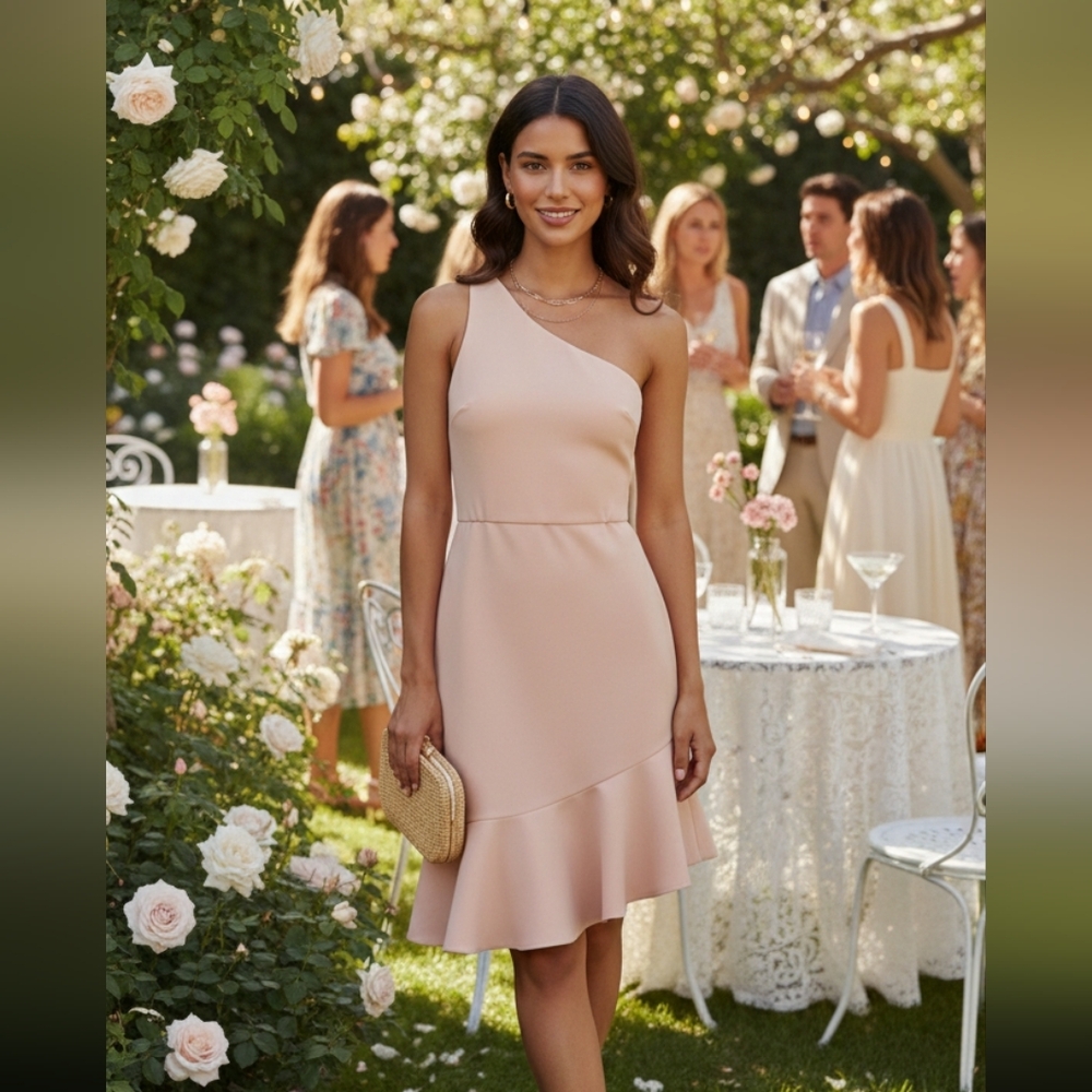 NWT Cinq a sept mauvy pink ruffle midi dress 6